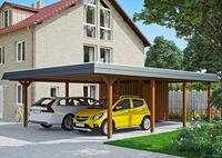 Skanholz Doppelcarport "Wendland" Leimholz 550 cm braun