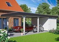 Skanholz Einzelcarport "Wendland" Leimholz 341 cm wei&szlig;