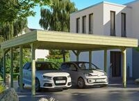 Skanholz Doppelcarport "Friesland" Massivholz 514 cm gr&uuml;n