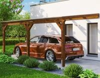 Skanholz Anlehncarport "Vogtland" Leimholz 276 cm braun
