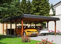Skanholz Doppelcarport "Spreewald" Massivholz 530 cm braun