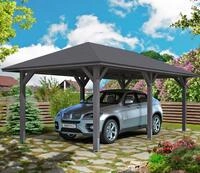 Skanholz Einzelcarport "Taunus" Leimholz 270 cm dunkelgrau