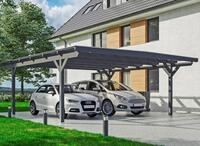 Skanholz Doppelcarport "Odenwald" Leimholz 546 cm dunkelgrau