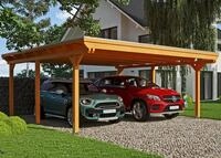 Skanholz Doppelcarport "Emsland" Leimholz 550 cm hellbraun