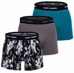 Boxershorts HAPPY SHORTS "Boxershort 3er Pack", Herren, Gr. M, bunt (camouflage blau,