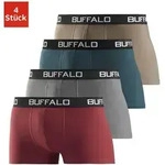 Boxer BUFFALO "Boxershorts f&uuml;r Herren", Herren, Gr. M, 4 Stk., bunt (bordeaux,...
