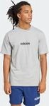 adidas Sportswear T-Shirt "ESSENTIALS LINEAR SINGLE JERSEY" &uuml;berschnittene