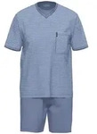 Schlafanzug AMMANN "Schlafanzug kurz Men / Nightwear", Herren, Gr. 56, blau (polo),