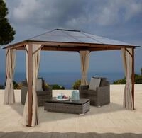 KONIFERA Pavillon ""Holzoptik", Gestell aus Aluminium, Dach aus Polycarbonat"...