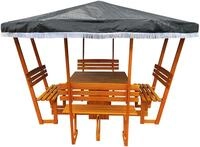 promadino Holzpavillon "Rosenheim" BxT: 304x304 cm, inkl. Sitzgruppe