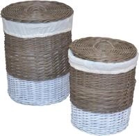 my home W&auml;schekorb "aus Rattan, H&ouml;he ca. 51 cm + 60 cm" handgeflochten, mit