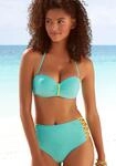Venice Beach Highwaist-Bikini-Hose "Anna" mit seitlich gekreuzten B&auml;ndern