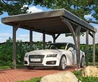 Skanholz Einzelcarport "Friesland Set 5" Massivholz 270 cm dunkelgrau