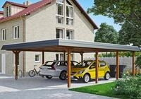 Skanholz Doppelcarport "Wendland" Leimholz 550 cm braun