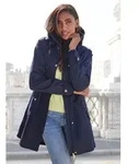 Outdoorjacke FRENCH CONNECTION, Damen, Gr. XS (32/34), blau (dunkelblau), Web,