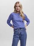 Rundhalspullover VERO MODA "VMDOFFY LS O-NECK BLOUSE GA NOOS", Damen, Gr. XS, blau