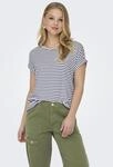 ONLY Kurzarmshirt "ONLMOSTER STRIPE S/S O-NECK TOP JRS NOOS" gestreift, l&auml;ssig