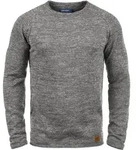 Strickfleece-Pullover BLEND "Strickpullover BHDan", Herren, Gr. L, grau (pewter...