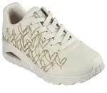 Sneaker SKECHERS "UNO-GOLDEN HEART", Damen, Gr. 35, beige (natur, goldfarben),