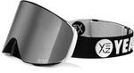 YEAZ Snowboardbrille "Magnet-Ski-Snowboardbrille silber verspiegelt/silber APEX"
