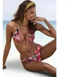 Triangel-Bikini-Top LASCANA "Ava", Damen, Gr. 38, Cup C/D, rot (rot bedruckt),