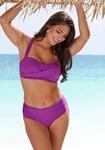 Bandeau-Bikini-Top LASCANA "Comfy", Damen, Gr. 42, Cup C, lila (beere),