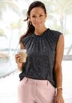 LASCANA Kurzarmbluse mit P&uuml;nktchendruck, Damenbluse, elegant