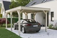 Skanholz Einzelcarport "Grunewald" Leimholz natur mit EPDM-Dach
