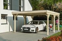 Skanholz Einzelcarport "Grunewald" Leimholz natur mit EPDM-Dach