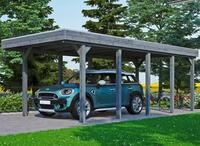 Skanholz Einzelcarport "Friesland" Massivholz 270 cm dunkelgrau