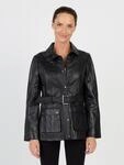 Bikerjacke JCC "R6382", Damen, Gr. 46, schwarz, Obermaterial: 100% Lammleder; Futter: