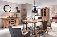 SIT Esstisch "Osaka aus recyceltem Teakholz mit Kufengestell im Rustik-Look"