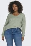 ONLY CARMAKOMA V-Ausschnitt-Pullover "CARMARGARETA LS PULLOVER KNT NOOS"