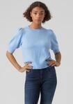 Rundhalspullover VERO MODA "VMDOFFY 2/4 O-NECK PULLOVER GA NOOS", Damen, Gr. XS, blau