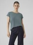 Vero Moda T-Shirt "VMAVA PLAIN SS TOP JRS NOOS" Materialmix, regular fit