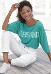 Elbsand 3/4-Arm-Shirt "Irja" mit Logodruck, Baumwoll-Mix, lockere Passform