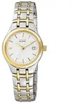 Solaruhr CITIZEN, silber (silberfarben, goldfarben), Armbanduhren, Damen, Armbanduhr,