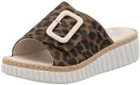 Pantolette RIEKER, Damen, Gr. 36, braun (leo), Lederimitat, Schuhe Pantolette,