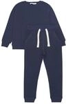Langarmshirt & Hose MINYMO "Hausanzug MISweat", M&auml;dchen, Gr. 104, blau (schwarz