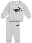 Trainingsanzug PUMA "MINICATS ESS CREW SET FL INF", Jungen, Gr. 68, grau (light gray