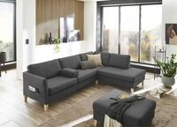 ATLANTIC home collection Ecksofa "Mailo L-Form" mit Seitentaschen und Ottomane,...