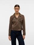 Vero Moda Bikerjacke "VMJOSE SHORT FAUX SUEDE JACKET GA NOOS" mit asymetrischem