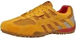 Sneaker GEOX "Geox Sneaker Leder/Textil", Herren, Gr. 42, gelb, Leder, Textil, Schuhe