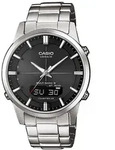 Funkchronograph CASIO FUNK, schwarz (silberfarben, schwarz), Armbanduhren, Herren,