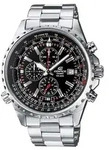 Chronograph CASIO EDIFICE, schwarz (schwarz, silberfarben, schwarz), Armbanduhren,
