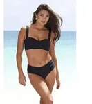 Bandeau-Bikini-Top LASCANA "Comfy", Damen, Gr. 40, Cup B, schwarz,