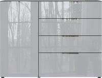 GERMANIA Sideboard "Oakland mit Glasauflage" Breite: 134 oder 184 cm, Soft-close,