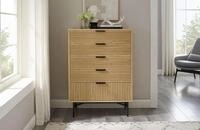 SalesFever Kommode "Visby Designer Sideboard mit Stil" Eiche Echtholzfurnier