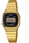 Chronograph CASIO VINTAGE, gold (goldfarben, schwarz), Armbanduhren, Damen,