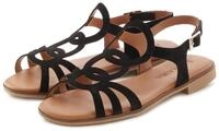 Sandale LASCANA "Sommerschuh", Damen, Gr. 36, schwarz, Obermaterial: 100% Rindsleder.
